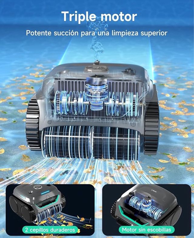 Robot puliscifondo piscina Nero/Arancione NUOVO