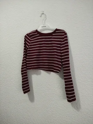 Camiseta Lefties Rayas XS Roja Granate Blanca