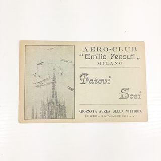 Cartolina Giornata Aviatoria Taliedo 1929