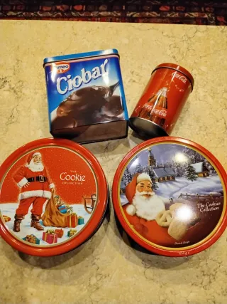 Lotto 4 Scatole Latta Coca Cola e Biscotti