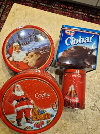 Lotto 4 Scatole Latta Coca Cola e Biscotti