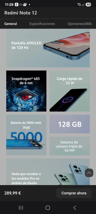 Xiaomi Redmi Note 12 Negro