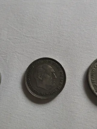Monedas Franco 1957 (5, 25, 50 Pesetas)