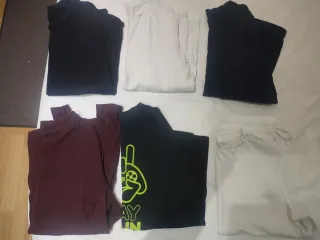 Lote 8 Camisetas Manga Larga Niño de 13-14 años.