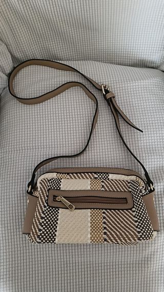 Bolso bandolera de tela con cremallera