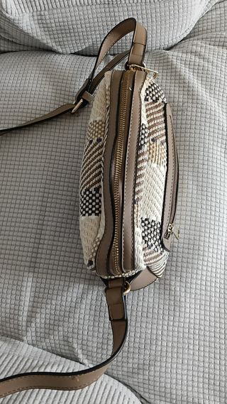 Bolso bandolera de tela con cremallera