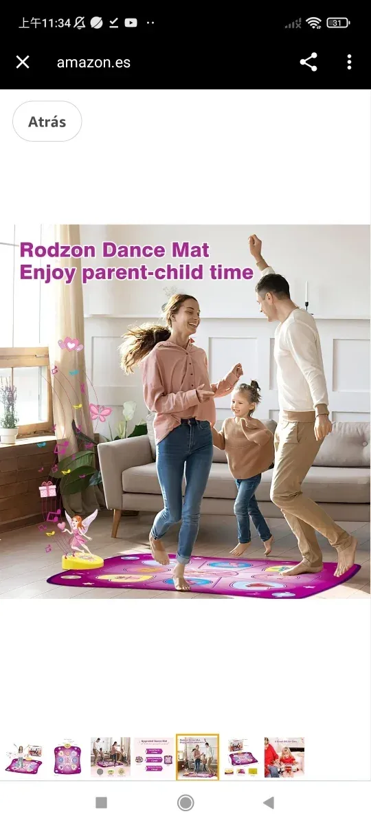 Alfombra de Baile Juguete Niña 3 4 5 6 7 8 9+,Rega