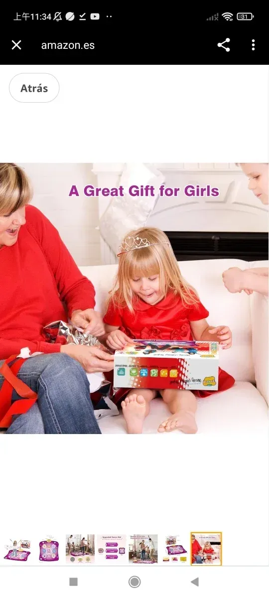 Alfombra de Baile Juguete Niña 3 4 5 6 7 8 9+,Rega