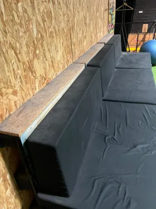 Sofá de Palets Negro y Marrón