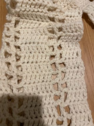 Sciarpa fatta a mano color panna