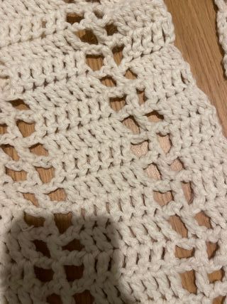 Sciarpa fatta a mano color panna