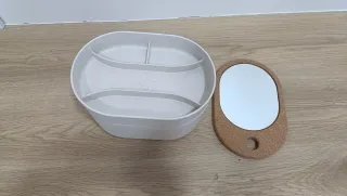 Neceser maquillaje con espejo y compartimento