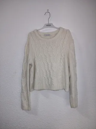 Jersey Lefties punto trenzado blanco.