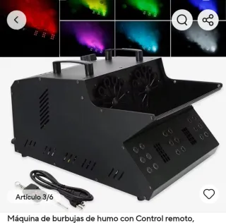Máquina de humo y burbujas con control remoto