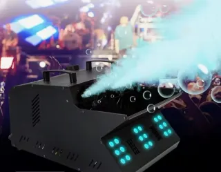 Máquina de humo y burbujas con control remoto