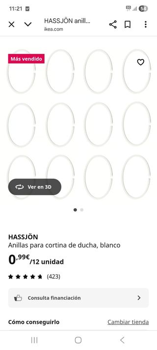 Cortina de baño ikea