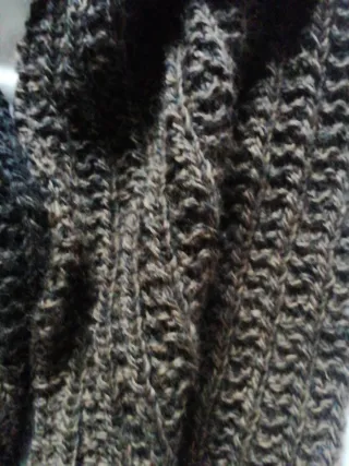 Bufanda lana tejida a mano marrón degradado