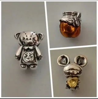 Pack 4 charms plata pulsera