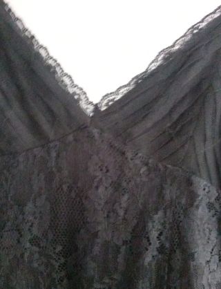 Vestido Mango Negro Tul y Encaje