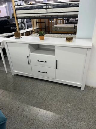 Conjunto Aparador y Vitrina Blanco Nuevo