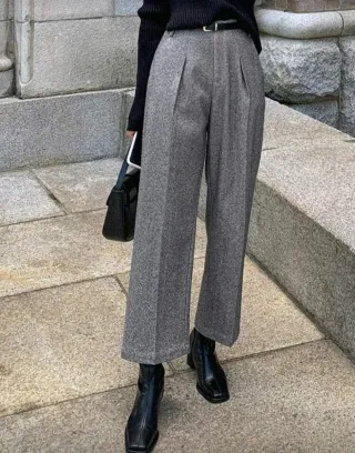 SHEIN - Pantalones grises de pinzas