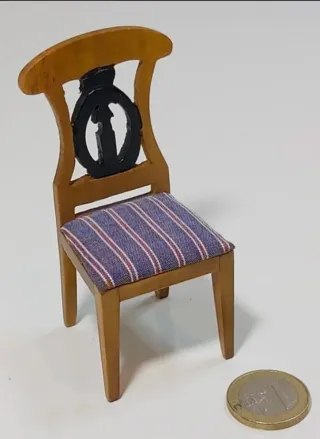 Silla estilo Biedermeier miniatura. S XIX