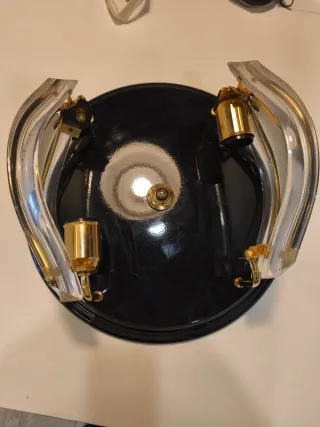 Aplique de pared doble negro y dorado