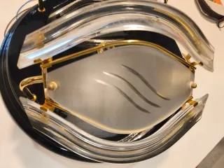 Aplique de pared doble negro y dorado