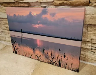 La Albufera al tramonto. Quadro su tela nuovo.