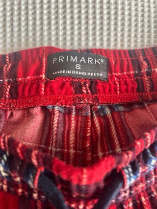 Pantalón Pijama Invierno Cuadros Rojo T-S