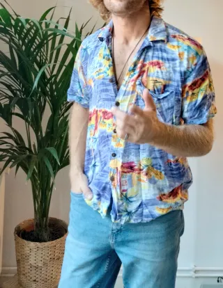 Camisa Hawaiana Estampada