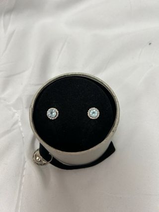 Pendientes Tous Oro Blanco Topacio Azul