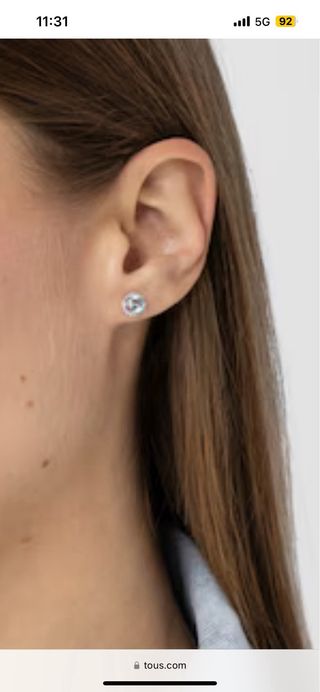 Pendientes Tous Oro Blanco Topacio Azul