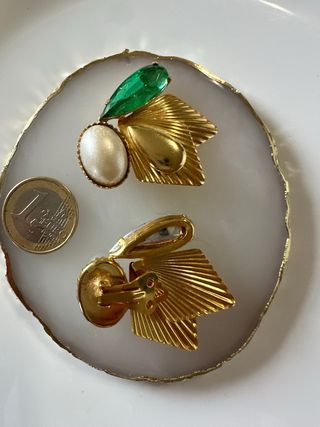 Orecchini clip vintage cristalli dorati