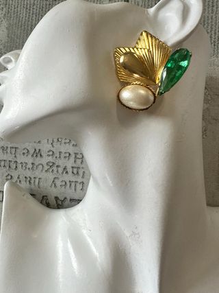 Orecchini clip vintage cristalli dorati