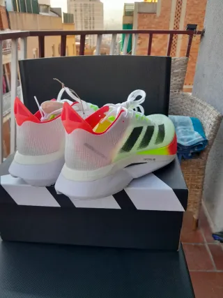 Adidas Adizero Boston 12 Mujer Naranja/Blanco