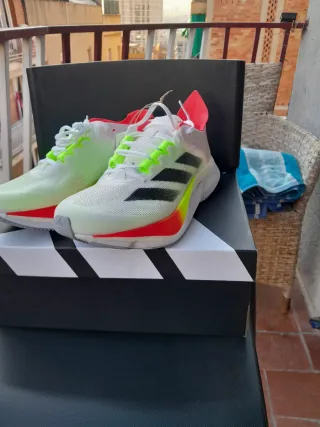 Adidas Adizero Boston 12 Mujer Naranja/Blanco