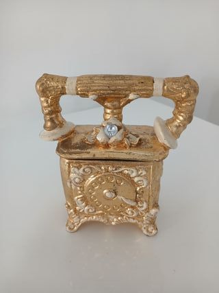 Scatola Portagioie Telefono Oro e Bianco