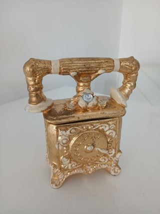 Scatola Portagioie Telefono Oro e Bianco