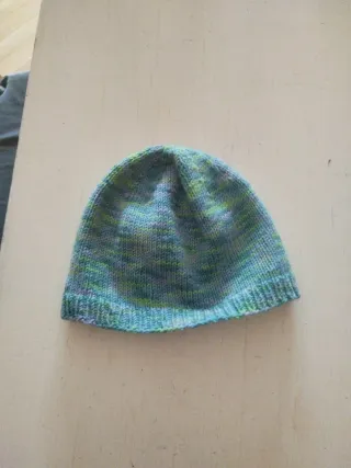 Berretto tessuto per neonati/bambini blu e verde