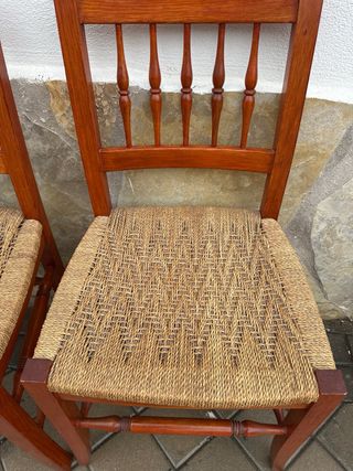 Coppia di sedie da pranzo in stile vittoriano in olmo di Lancashire con sedute in enea