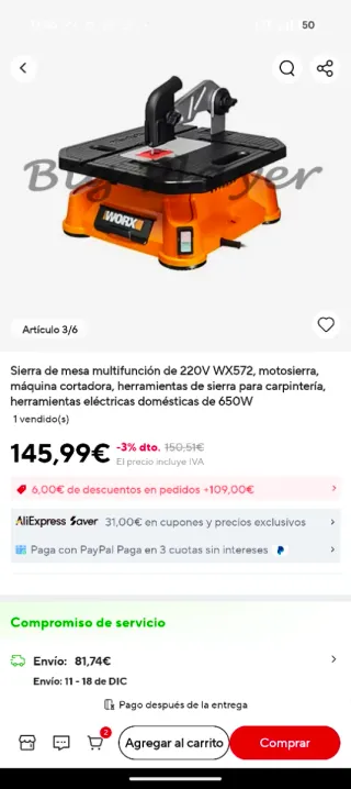 Sierra de mesa multifunción WORX WX572