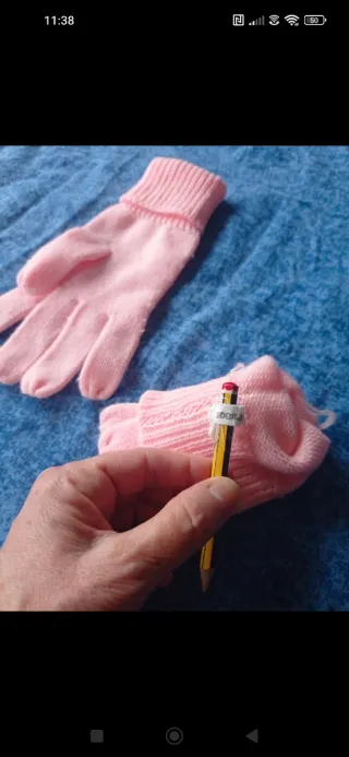 Guantes talla M rosa clarito