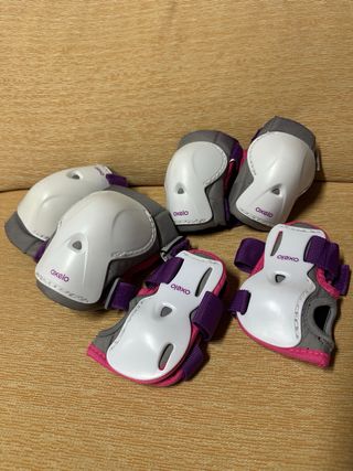 Patines Oxelo niña rosas con protecciones