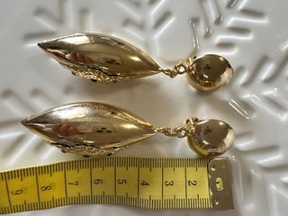 Orecchini clip vintage anni 80 oro multicolor