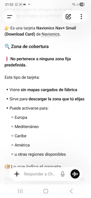 Cartas de Navegación Navionics+ Small