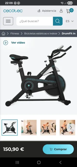 Bicicleta Estática Cecotec DrumFit In