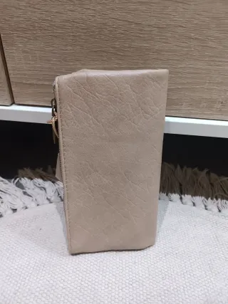 Cartera Billetera Mujer Beige Espacio Tarjetas