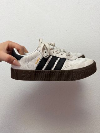 Adidas Samba Plataforma Blanco/Marrón