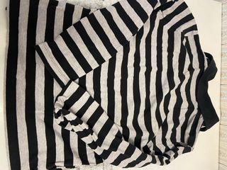 Polo Lacoste Rayas Gris y Negro Talla L/42